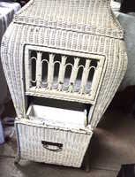 a second thumbnail of Bombe wicker Victrola cabinet