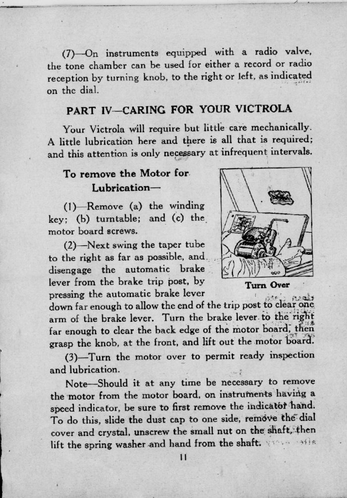 Instructions for the Orthophonic Victrola