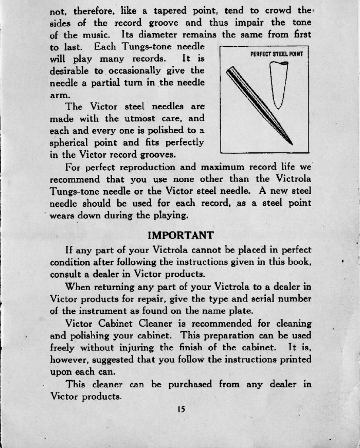 Instructions for the Orthophonic Victrola