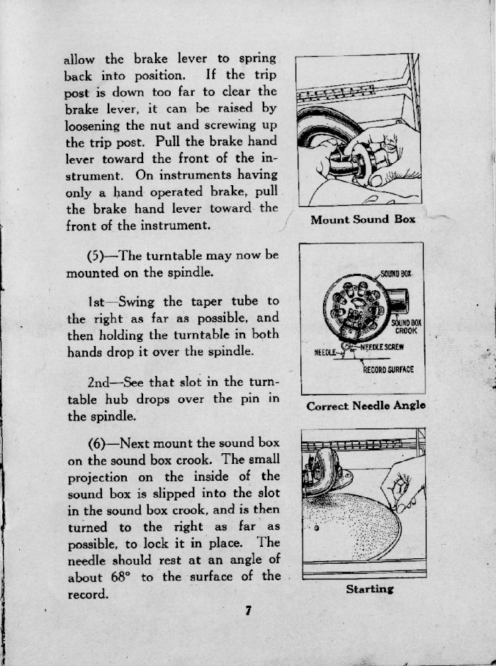 Instructions for the Orthophonic Victrola
