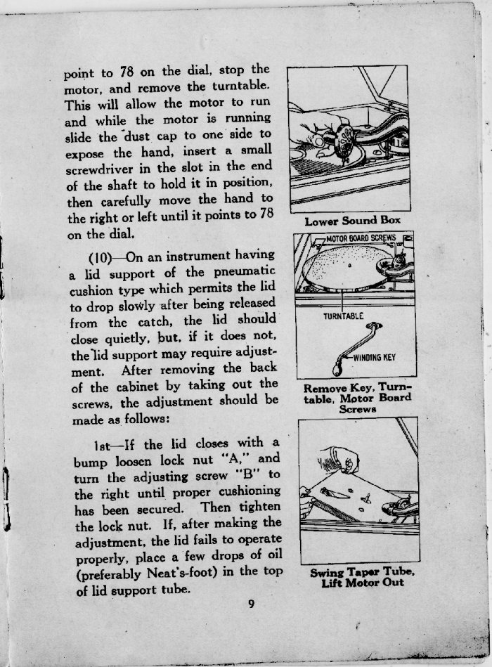 Instructions for the Orthophonic Victrola