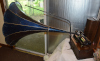 a third thumbnail of Edison Home Phonograph with morning glory horn